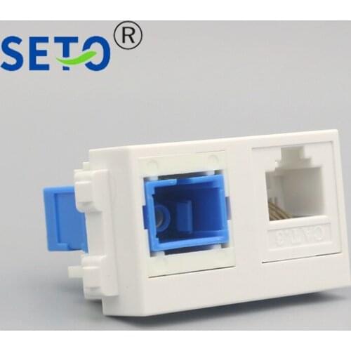 SeToCat3 Telephone Module RJ11 Phone Module + Fiber Optic SC Module Connector Keystone For Wall Plate Socket