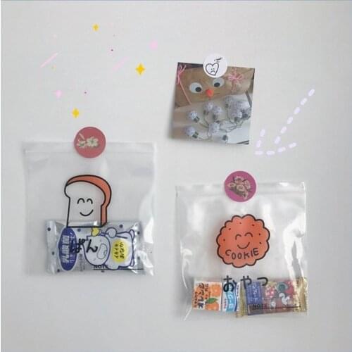 Thicken Environmentally Friendly Cute Toast Ziplock Bag Panties Socks Food Plastic Gift Bags Decoration Storage