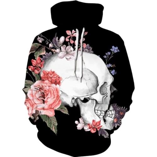 Spring men and women skull hoodie 3D pullover rock funny sportswear hooded jacket fashion casual jacket