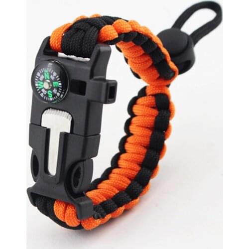 Military Emergency Paracord EDC Bracelet Multifunction Camping Field Survival Escape Tactics Wrist Strap Wilderness Survival