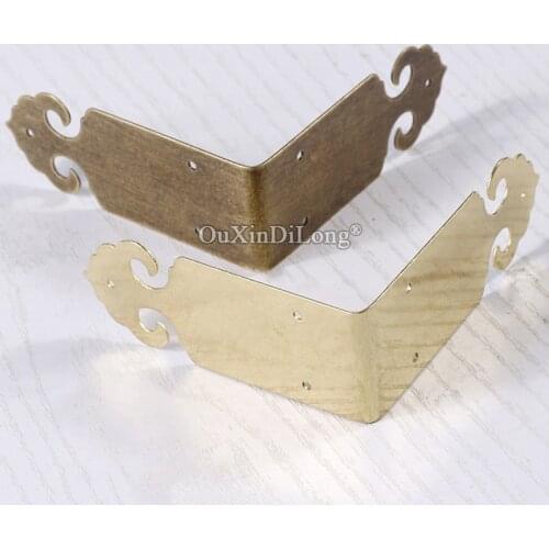 High Quality 50PCS Antique Brass Corner Decorative Protectors Jewelry Gift Wooden Box Side Tread Edges Wrap Angle Protectors