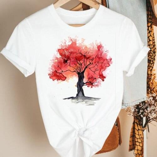 Women Clothes Ladies Watercolor 90s Printing Aesthetic Summer Print Fashion Tshirt Female Short Sleeve Tee Top Graphic T-shirt