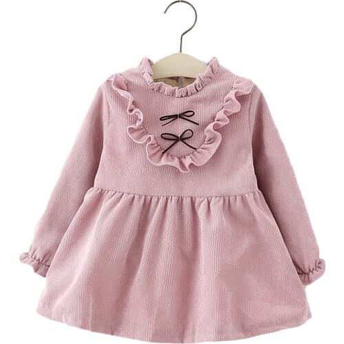 Girls Winter dress with fleece for girl Children Plus Velvet Warm Tops Kids Dress fit Autumn winter 0-4 years thick Full sleeve