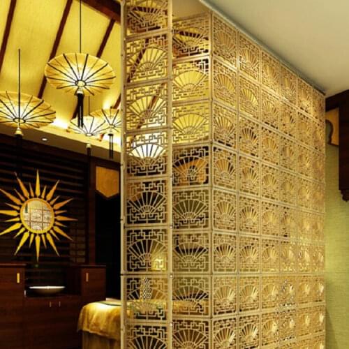 39 * 39 Living room screen Chinese antique woodcarving folding screen fashion hollow partition curtain 6 pieces Screen partition