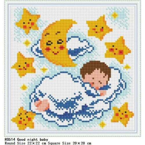 Diamond Handmade Diamond Painting Good night baby Cross Stitch Full Round Drill Square Diamond Embroidery Patterns 5D Arts