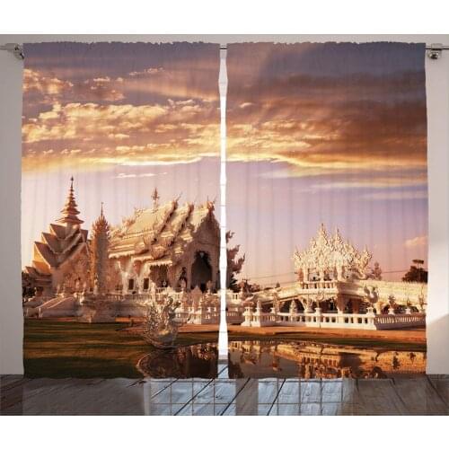 Asian Curtains Eastern Traditional Architecture Living Room Decor Curtains Bedroom Window Drapes Curtains for Kitchen