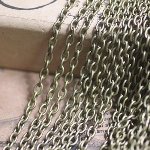 Free shipping!!!!100M/ DIY jewelry findings-3*4mm bronze jewelry chain