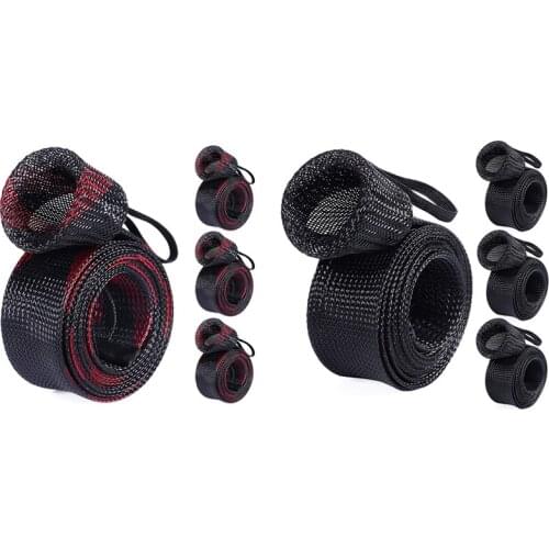 Fishing Rod Cover, Fishing Rod Mesh Rod Protector Fishing Pole Covers Sleeves with Lanyard Fishing Accessories