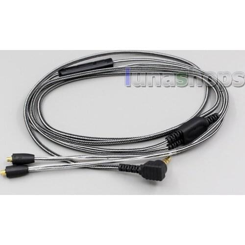 Black And White With Mic Remote Earphone Hook Audio Cable For Shure se215 se315 se425 se535 Se846 LN005501