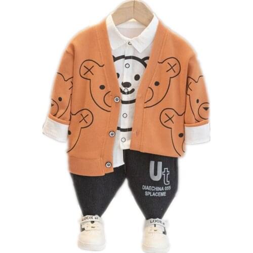 Children Boys Sport Jakcet Shirt Pants 3Pcs/sets New Spring Autumn Baby Girls Clothes Toddler Fashion Costume Kids Tracksuits