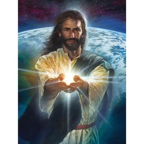 Diy diamond painting earth jesus full Diamond embroidery square drill rhinestone diamond mosaic crafts Needlework