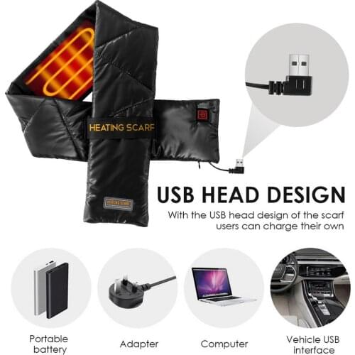 Electric Heating Scarf USB Charging Three-gear Intelligent Temperature Soft Warm Comfortable Heated Scarf For Home Office