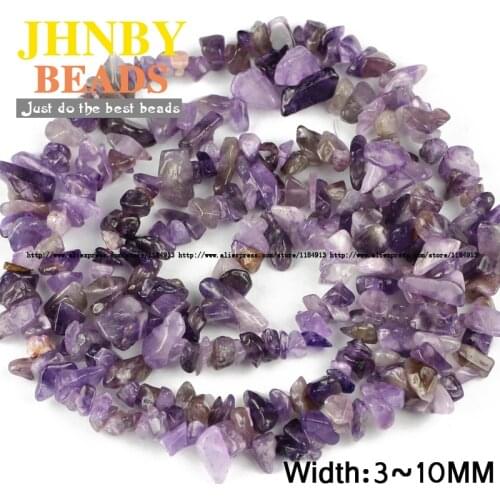 JHNBY Purple crystal Irregular Gravel beads High quality Natural crystal stone 88cm Chips beads Jewelry bracelet accessories DIY