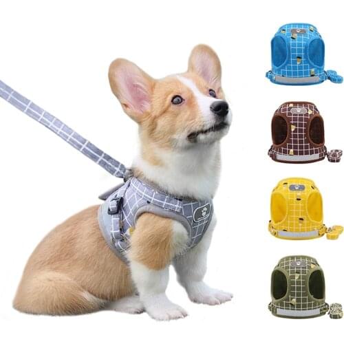 Cat Dog Adjustable Harness Vest With Walking Lead Leash For Puppy Dogs Collar Reflective Harness For Small Medium Dog Cat Pet