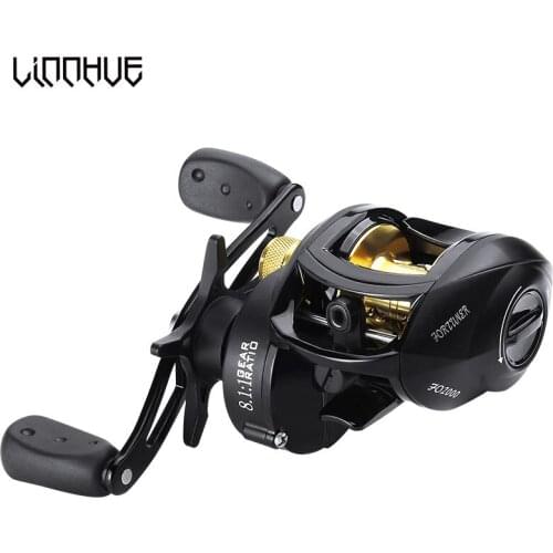 LINNHUE FO2000 Metal Baitcasting Reel 8kg Drag High Speed Gear Ratio 8.1:1 12+1BB Magnetic Brake System Ultralight Fishing Reel