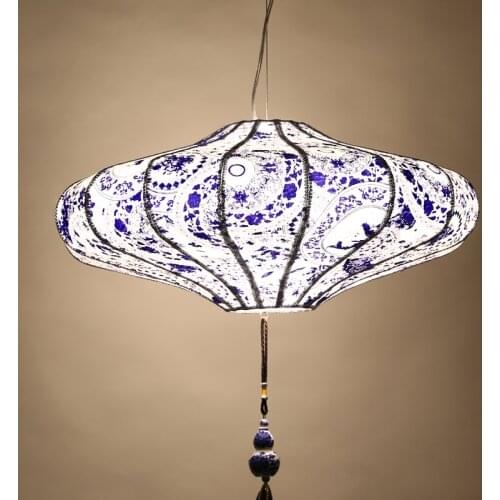 Chandelier Period Lamps Blue and White Porcelain Sheepskin Lamp Restaurant Dining-Room Lamp Antique Tome Lamp Chinese Style