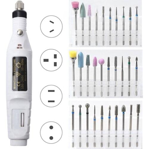 1set Electric Nail Drill Machine Manicure Drill Pedicure Drill Nail Milling Cutters Set 20000RPM Professional Nail Drill Machine