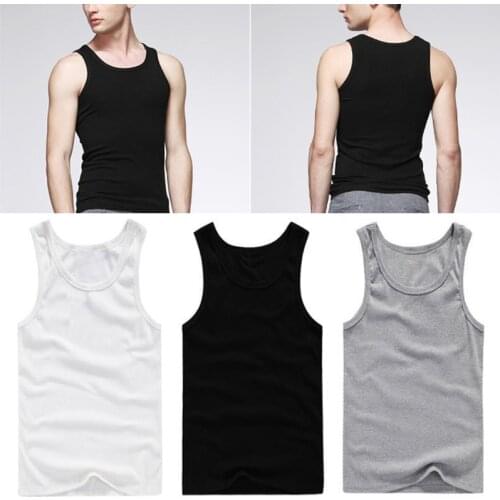 Men Tight Fit Elastic Solid Color Cotton Tank Tops Underwear BoyS Undershirt Bodyshaper Wrestling Singlets Seamless Vest