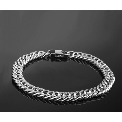 Bracelet For Men Male Stainless Steel Bracelets Gift wholesale Punk 10MM Cuba Chain