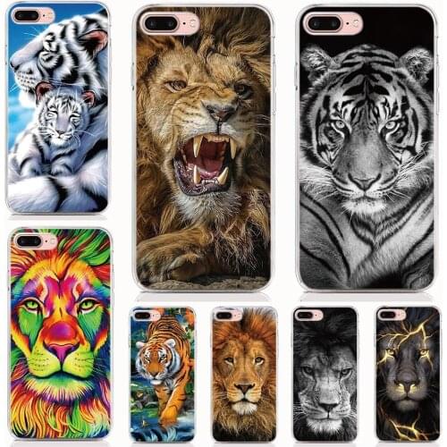For One Plus 6 6T 5 5T X 3 2 one Soft Tpu Silicone Case Print Lion Tiger back Cover Protective Coque Shell Phone Cases