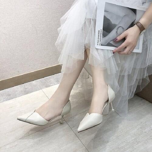 Spring and autumn new Korean style all-match pointed shallow mouth womens shoes fashionable and elegant stiletto high heels