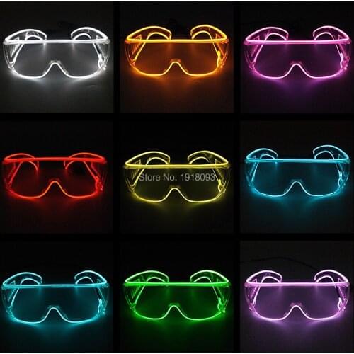 New Design Transparent Goggles Flashing LED Glasses Party Costume Props Novelty Gift Bright Light Festival Party Glow Glasses