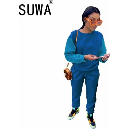 Fall Winter Fashion Clothes Women 2 Piece Sets Pullover Sweatshirt Tops And Joggers Leggings Sportswear Free Shipping