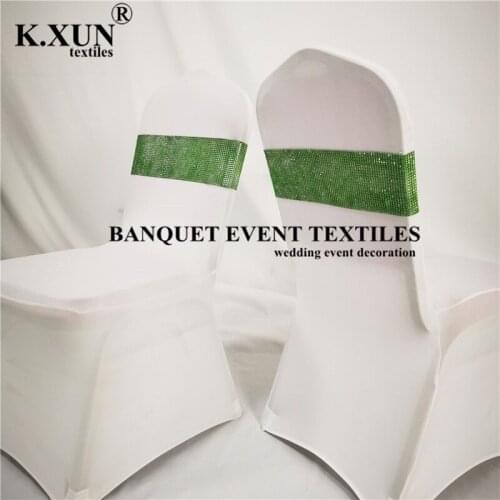 30PCS Sequin Chair Band Banquet Chair Cover Sash For Wedding Event Party Decoration