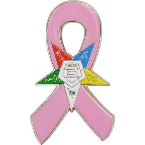 Breast Cancer Awareness Eastern Star OES Masonic Square and Compass Cardinal Bird Golf Clubs Fight Cross Pink Ribbon Lapel Pins