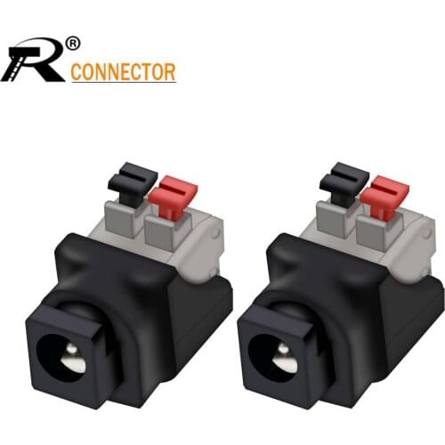 DC Connector 5.5mm x 2.1mm Jack Female LED Adapter For CCTV Power Convert LED Strip Light Connection 10pcs