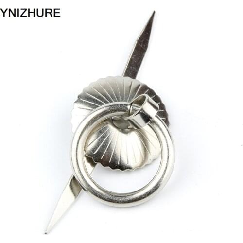 30pcs 29*85mm Antique silver tin handle pot handle Mini hardware jewelry box wooden box knobs Ancient wooden accessories