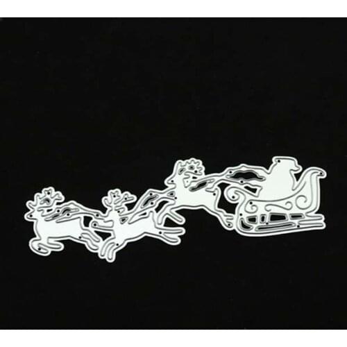 Sleigh And Elk Christmas Santa Metal Cutting Dies For Card Embossing DIY Scrapbooking Stencil Paper Craft Album Template