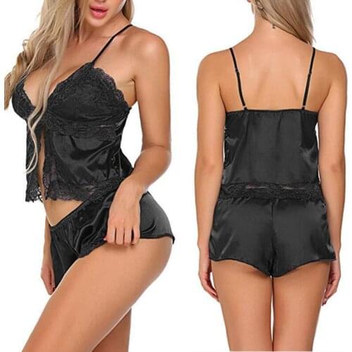 Sexy Set Plus Size Sexy Babydoll Nightgown Satin Nighty Women Sexy Underwear Sexy Lace Sling Silk Underwear Home Service