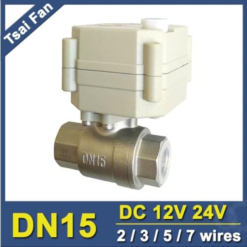 DC12V/24V Stainless Steel 1/2'' Motorized Ball Valve With Manual Override And Indicator 2 Way DN15 Electric Crane