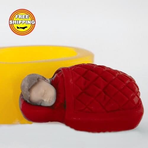 Silicone Soap Mold 3D Boy and Girl in The Gloves Sleeping Food Grade Molds Silicone Mould Mold Silicone Rubber PRZY Eco-friendly