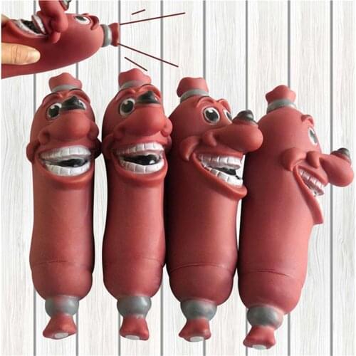 Cute Screaming Sausage Grunting Squeak Latex Pet Chew Toys for Dog Squeaker Chew Training Pet Products