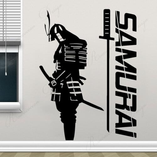 Modern Home Decor Wall Sticker Samurai Fighter Japan Style Warrior Decals Removable Decoration Room Mural Wall Poster 4222