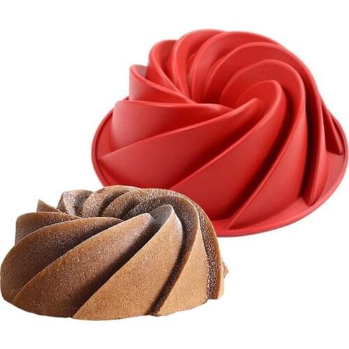 Cake Silicone Mold 10 Inch Swirl Shape Mousse Cake Bakeware DIY Toast Bread Baking Tool Chocolate Mold Jelly Pudding Mould