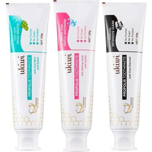 Ukiwi baking soda, charcoal, mint toothpaste combo