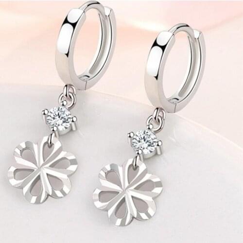 Bright Crystal Snowflake Earring For Lady Party Accessorie Trendy Silver Plated Earring Women Long Drop Jewelry On Ear