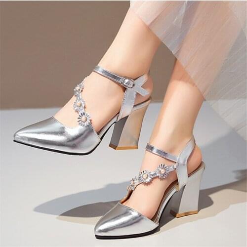 2020 Women shoes Sexy high heels party pumps Female Summer heels mirror face leather Silver Golden ladies shoe zapatillas mujer