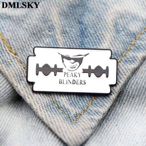 DMLSKY Peaky Blinders Art Enamel Pins and Brooches Lapel Pin Backpack Bags Badge Clothing Decoration Gifts M3598