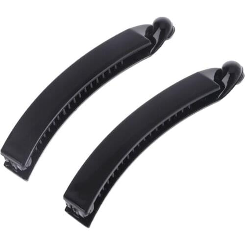 2 Pieces 10 cm Banana Hair Clips Black Square Head Plastic Barrette Ponytail Holder