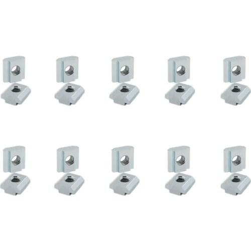 20PCS Slide in T Nut,Sliding Nut for 45x45 Aluminum Extrusions Frame with Profile 45Sereis 10mm Slot for CNC Router Build Rail