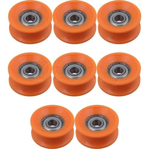 8PCS Orange Plastic 606ZZ 6x30x13mm Guide Pulley Rail Ball Bearing Wheel