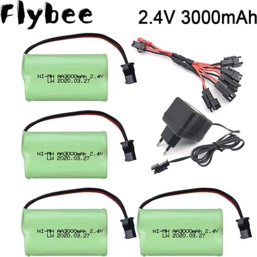 2.4V 3000mAh NI-CD rechargeable battery pack with charger set AA 2.4 v battery 3000 mah for Remote Control toys Electric Toys