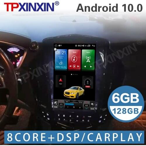 For Cadillac SRX 2008 - 2012 Android 10 Tesla Vertical Screen Car Stereo Carplay Tape Recorder Multimedia Player GPS Navigation