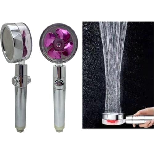 Household Transparent Shower Head Bathroom High Pressure Handheld Shower with On/Off Pause Switch Universal 4-Point Port