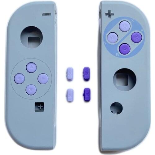 Grey Custom For Nintendo Switch Joy-Con Housing Shell Case Cover For SNES Edition