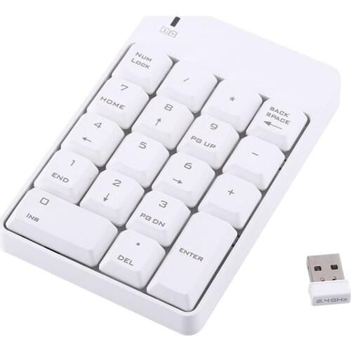 Small-Size 2.4GHz USB Wired Numeric Keypad Numpad 18 Keys Digital Keyboard For Accounting Teller Laptop PC Notebook Tablets
